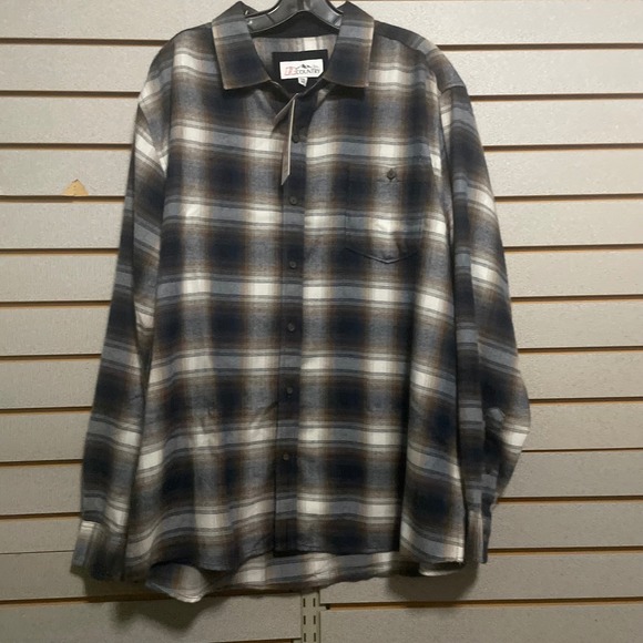 R Country XXL Mens Plaid Flannel Shirt Long Sleeve Button Front Casual - Picture 1 of 8